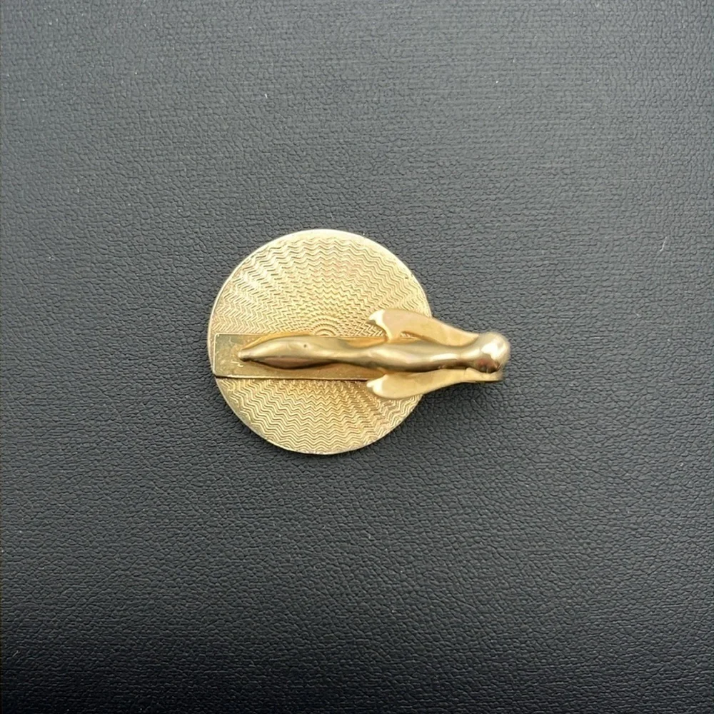 Goldtone vintage warrior knight sword shield protector statement tie button clip